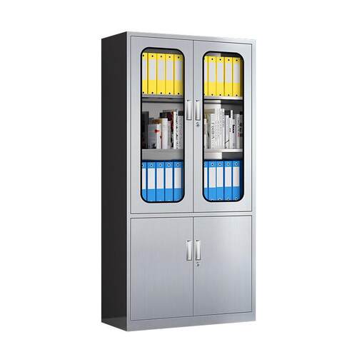 304不锈钢文件柜加厚带锁抽屉办公柜室钢制档案室资料收纳储物柜 - 图3