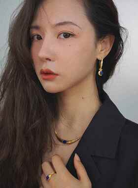 《沙漠之旅》文艺感原创设计大女主高级感复古青金石戒指戒圈闭口