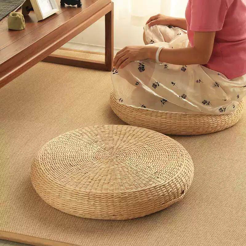Cattail futon cushion meditation meditation futon balcony bay window woven straw mat Chinese culture handmade outdoor seat