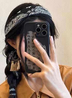 红色腰果花长条丝巾2025新款
