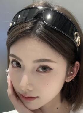 发箍太阳眼镜女二合一Y2K科技感猫眼骑行防晒网红小红书同款太阳