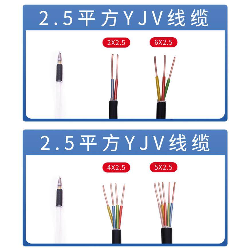 国标铜芯2/3/4/5芯1.5/2.5/4/6平方护套线三相四线工程家用电缆线,淘宝优惠券,粉丝福利购,淘宝优惠卷