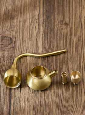 小铜记祥云水烟壶黄铜过滤葫芦水烟斗男士朋友水烟袋便携式过滤器