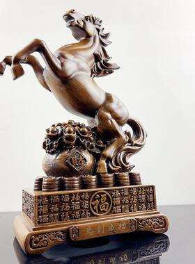 马到功摆件木纹色马厅客酒玄关装饰品领柜导老板WY-1311办公室桌