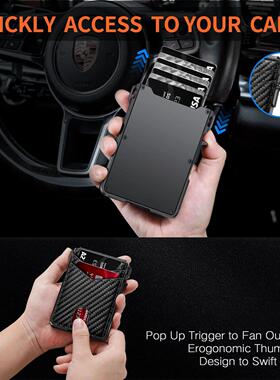 Mens Wallet Tactical Bifold Wallets for Men Metal RFID Block