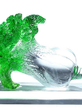 非遗传承淄博琉璃白菜摆件招财聚财客厅家用装饰乔迁新居高档礼品