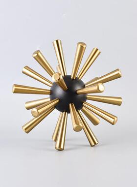 样板房别墅酒店装饰品合金球家居书房客厅创意摆设刺球海胆球摆