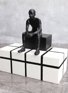 欧式创意人物样板间摆件客厅办公室电视柜书房家居桌面软装饰品