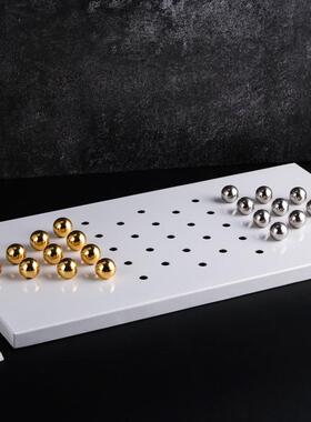 创意双色圆柱棋盘摆件轻奢样板房办公室客厅售楼处简约装饰品摆件