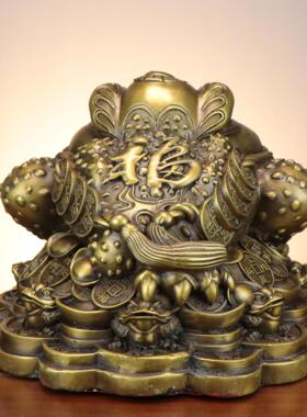 铜金蟾聚宝盆金YHF家居饰店铺装摆件发财蟾新款蟾福字金蟾蟾蜍