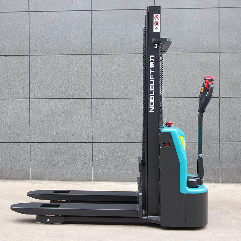Forklift fully electric 1 ton 1.5 ton electric pallet truck electric stacker walking type long handle lead acid