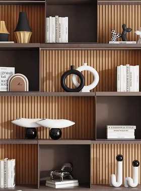 艺贝子现代简约酒柜陶瓷装饰品高级感北欧轻奢开放格壁龛软装组合