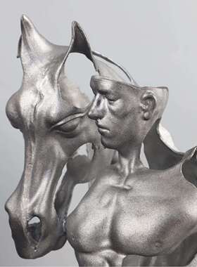 北欧创意抽金属马勇士与艺1907术摆件客厅玄关别视墅象电柜家居装