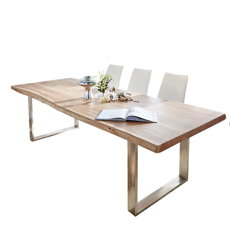 北欧简约实木办公桌 设计师工作室会议洽谈桌办公室长条电脑桌 - 图1