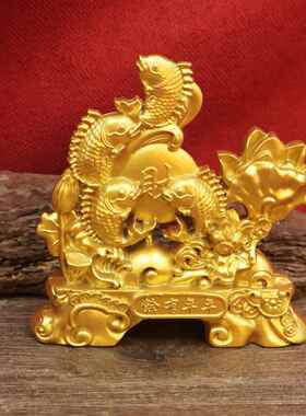 直销蒸蒸日上沙金摆件 金属工艺品乔迁新居桌面摆件年年有余
