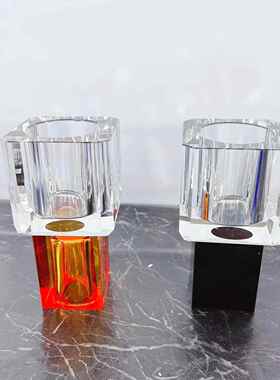 现代水晶玻璃花器桌面摆件样板间售楼处餐厅客厅装饰品摆件