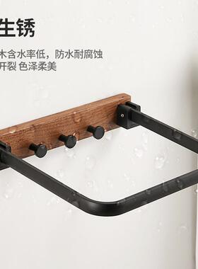 脸盆架卫生间毛巾脸盘挂钩厨房收纳盆挂架免打孔折叠置物架实木