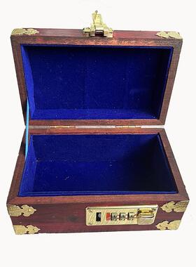 木制酸布枝色0022盒码首饰密盒收纳子蓝色绒内衬