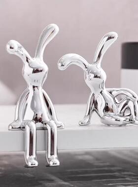 Nordic Modern Electroplated Creative Rabbit Figurine, Luxury