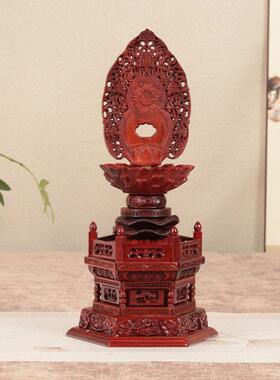 实木莲花底座观音菩萨供佛供奉佛龛神像须弥座莲花台托架佛像加高
