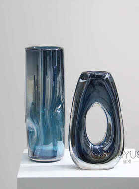 北欧轻奢异形创意花器摆件民宿样板间洽谈桌玄关书房软装艺术饰品