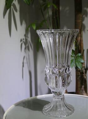 大号加厚加重欧式水晶玻璃花瓶高脚大酒杯创意花瓶酒店餐桌摆件