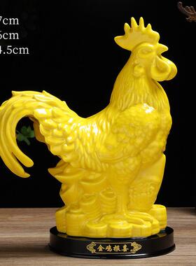 陶瓷招财进宝鸡开业镇屋风水红黄白家居装饰客厅电视柜大公鸡装饰