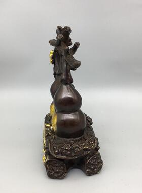 仿古做旧黄铜福禄家居客厅摆件古玩铜器黄铜葫芦摆设