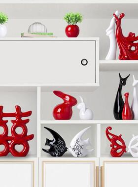 家居装饰品创意小摆件现代电视酒柜玄关客厅陶瓷简约办公室工艺礼