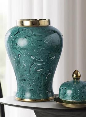 弗朗德客厅酒柜玄关摆设陶瓷将军罐现代家居装饰礼品创意乔迁礼品