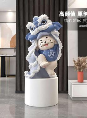 醒狮招财猫大型落地乔迁礼品摆件店铺门口开业大吉装饰品生意兴隆