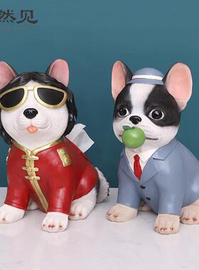 悠见然创意脂卡通物狗家居玄关摆件REF4P0客动厅树房间装饰品收纳