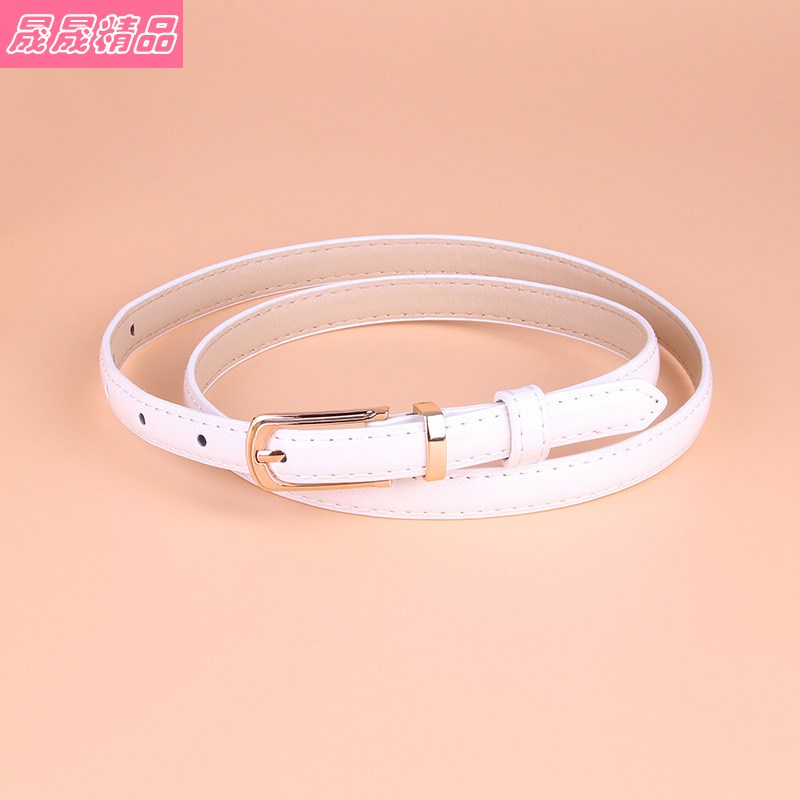 ladies fashion PU leather belt women pin buckle thin belts饰-图0