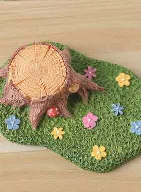 创意微景观田园树洞蘑菇树桩草地凳子桌面小摆件装饰品拍照小道