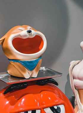 柴犬创意家用玄关钥匙扣收纳客厅茶几糖果盒桌面摆件可爱生日礼物