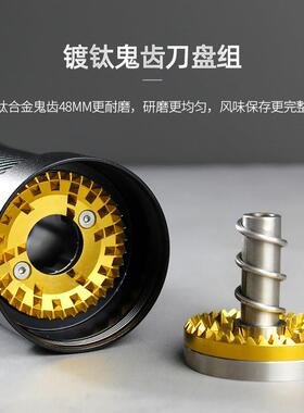 跨境专业鬼齿平刀手动小富士磨豆机手摇电动一体机手冲咖啡研磨机