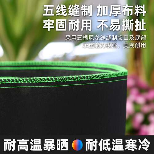 无纺布种植袋美植袋出口户外家庭植物加厚耐用花盆大号育苗加仑袋 - 图0