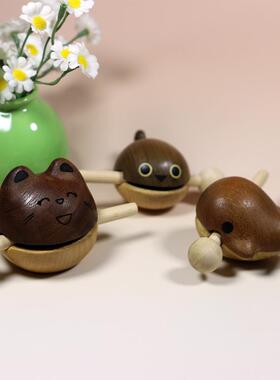 乌檀木解压小玩具稳定情绪摆件治愈系可爱木鱼鲸鱼上班摸鱼礼物