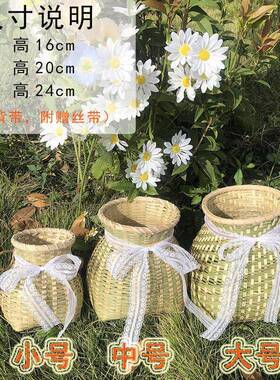 古风背篓道具竹编汉服拍照摄影儿童舞蹈表演农用小号藤编花篮采茶
