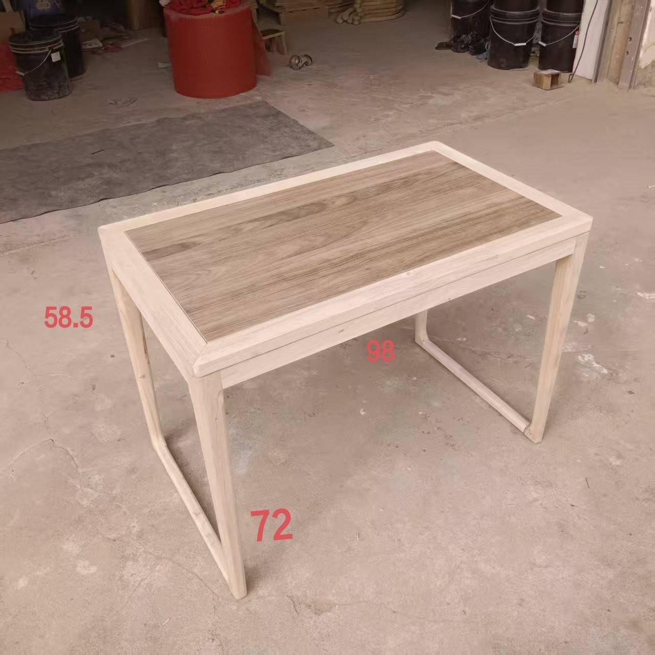 White tea table and chair combination, simple Chinese style antique solid wood tea table and tea set set, table and tea table