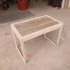 White tea table and chair combination, simple Chinese style antique solid wood tea table and tea set set, table and tea table