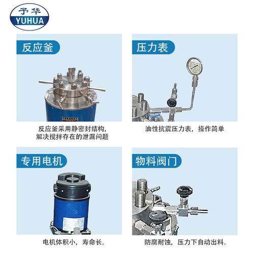不锈钢压反应釜CJF-0.05L0.1L1L2L5L10L20L河南予华仪器 - 图2