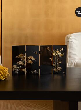 Moreover桌面屏风古风中国风客厅折叠玄关摆件中秋节创意礼品礼物