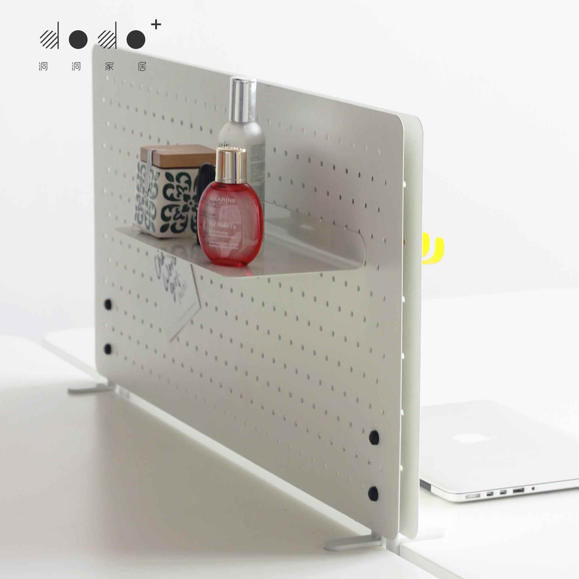 Desk vertical perforated board without punching desktop storage desk partition table clip-type metal storage rack
