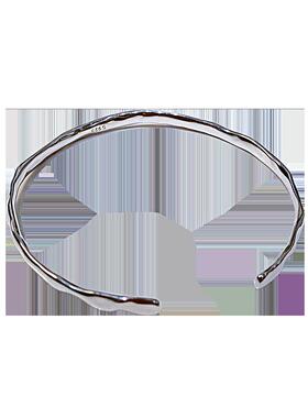 高档Tuhas高级质感*冷淡风S92纯5银锤面手镯好搭配简约表带手链3y