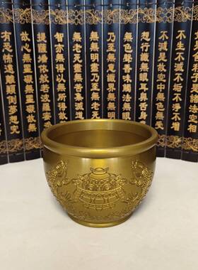 铜缸摆件聚宝盆铜缸笔筒烟灰缸书房办公室装饰品礼品