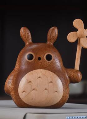 黄杨木猫龙猫手把风小件龙车可爱卡通汽车摆件456玩具文玩疯狂动