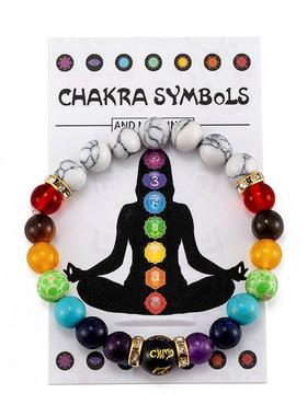 7 Chakra Bracelet with Meaning Cardfor Men Women Natural Cry