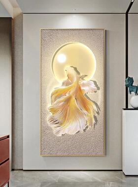入户玄关装饰画高级感轻奢走廊过道壁画蝴蝶鱼酒店工装软装挂画