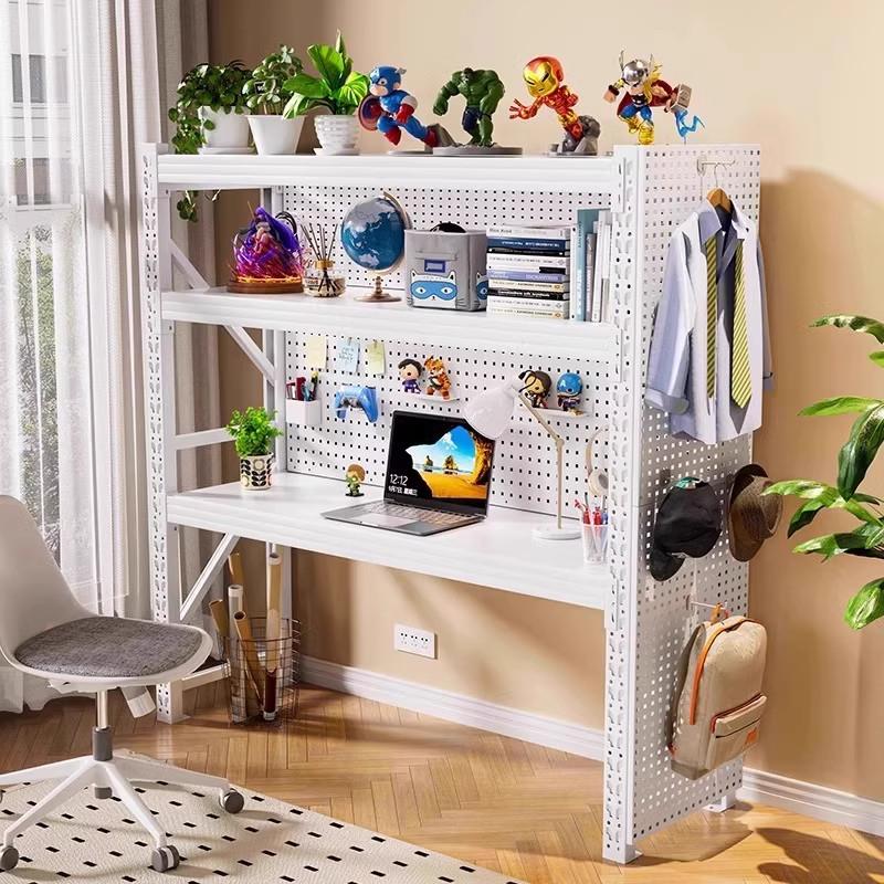 Computer desk desktop simple multi-layer shelf e-sports table diy hole board storage rack home desk storage shelf
